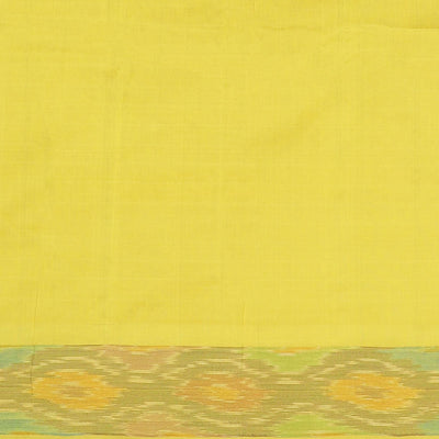 Blue checked kuppadam cotton saree, ikkat border & contrast pallu of stripes