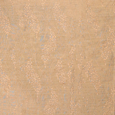 Sandal chudidhar material set, embroidered tissue top, contrast plain bottom & floral printed dupatta
