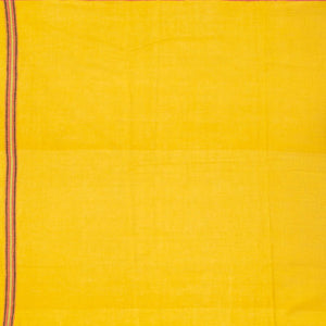 Mustard Handloom Bhujodi Cotton Saree With Cross Buttas