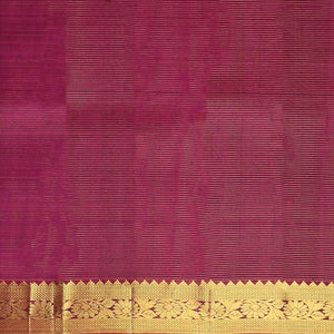 Purple zari striped silksaree, contrast floral jaal pallu & border of rekku,vanki,kodi visiry & tree designs