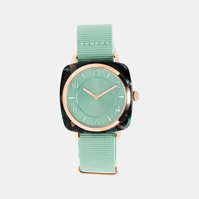 Clubmaster Chic Women Quartz Green Water Dial Analog Nato Watch 21536.PRA.UGW.29.NGW