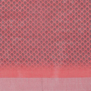 Grey unique motifs printed semi-banaras linen saree, contrast border