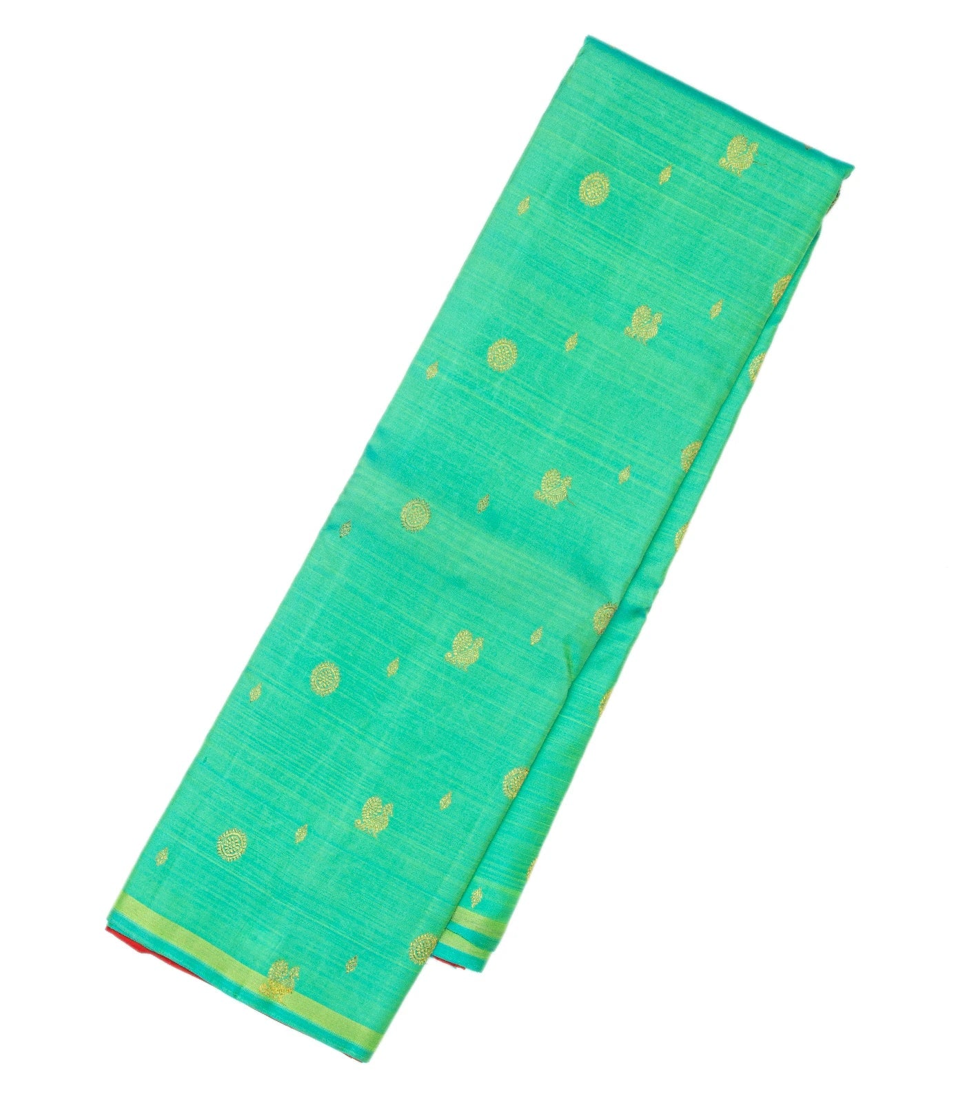 Aquamarine Handloom Kanchipuram Silk Saree With Contrast Pallu