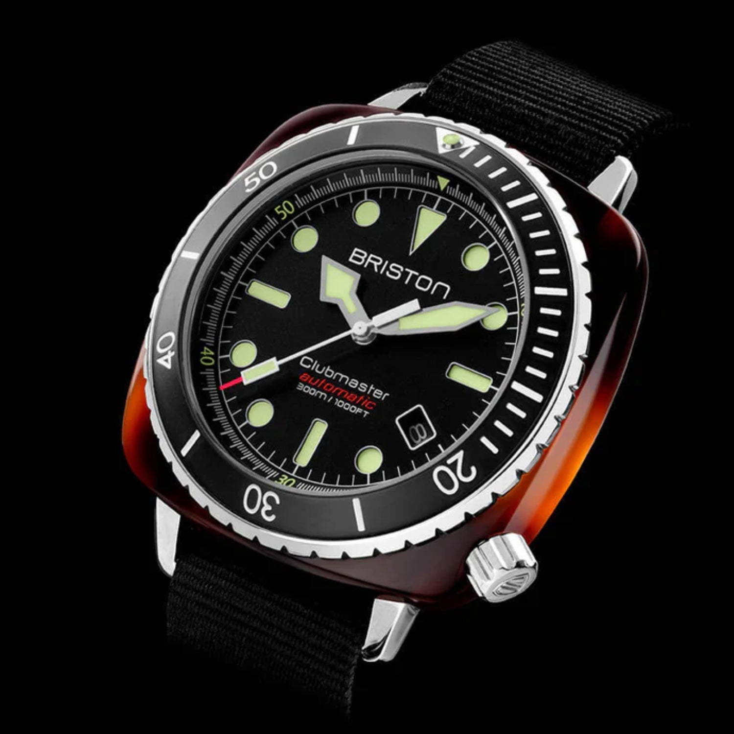 Clubmaster Diver Men Automatic Black Dial Analog Nato Watch 21644.SA.T.1.NB