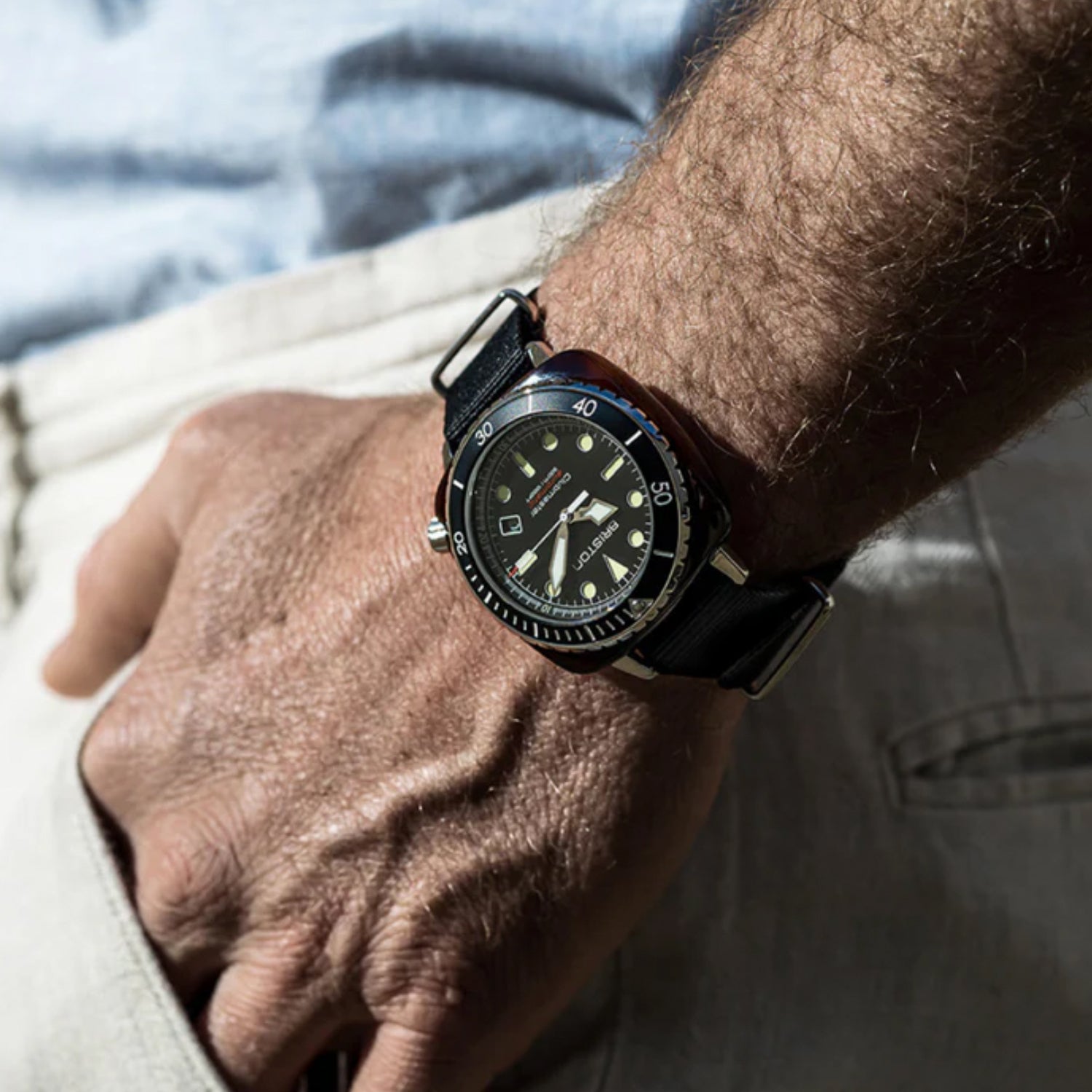 Clubmaster Diver Men Automatic Black Dial Analog Nato Watch 21644.SA.T.1.NB