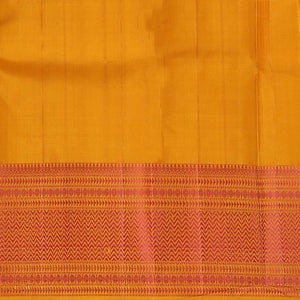 Yellow mayil chakram kanchipuram silk saree, jaal pallu & border of thilakam,banaras,muthu,ara bogudi,poun & vanki