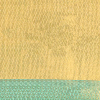 Gold jacquard Kanchipuram tissue silk saree, contrast jaal pallu & border of thilakam,kathir & intricate designs