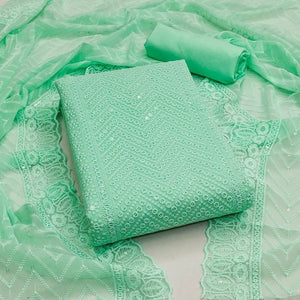 Georgette Chikankari Work Womens Dress Material (Unstitched)