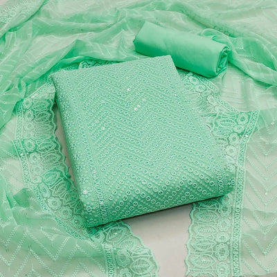 Georgette Chikankari Work Womens Dress Material (Unstitched)