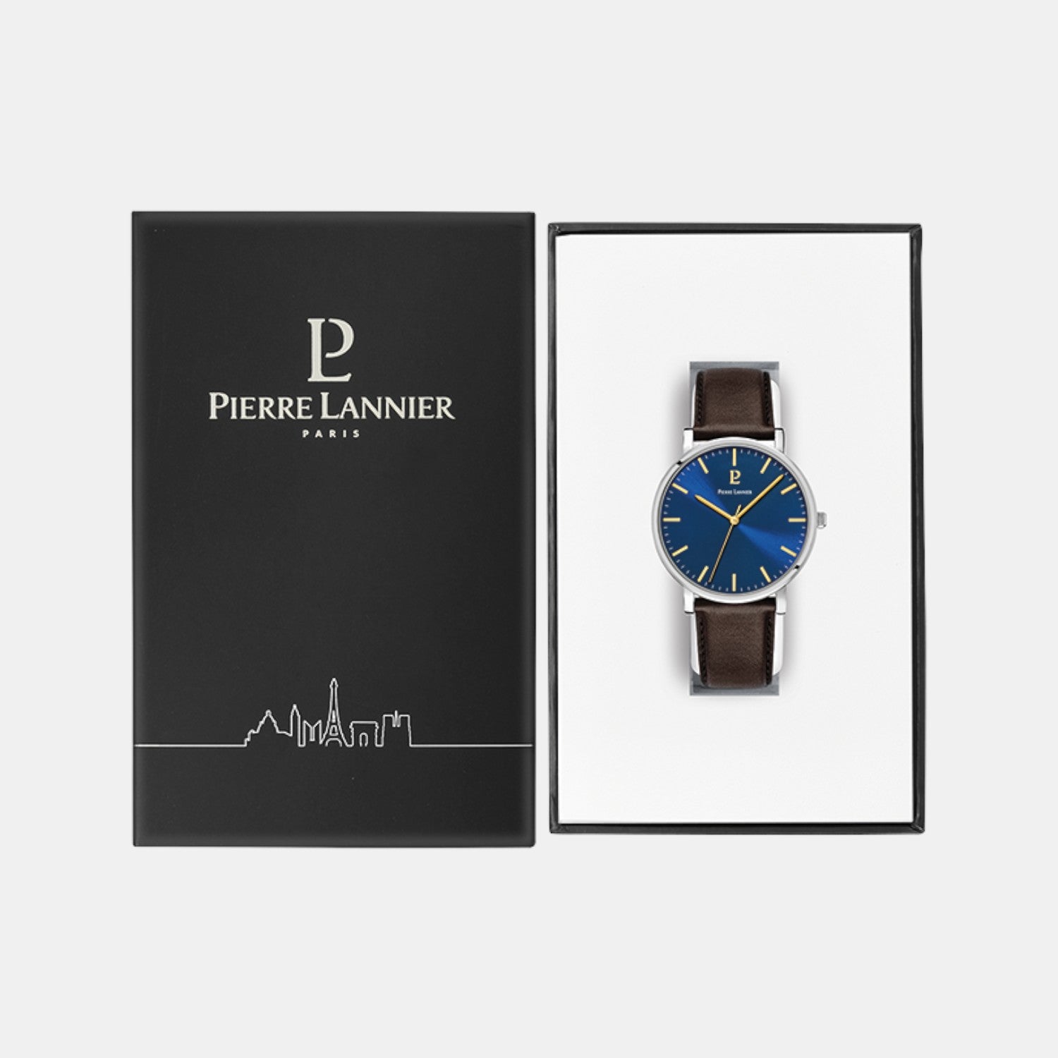 Essential Men Quartz Blue Dial Analog Leather Watch 217G164