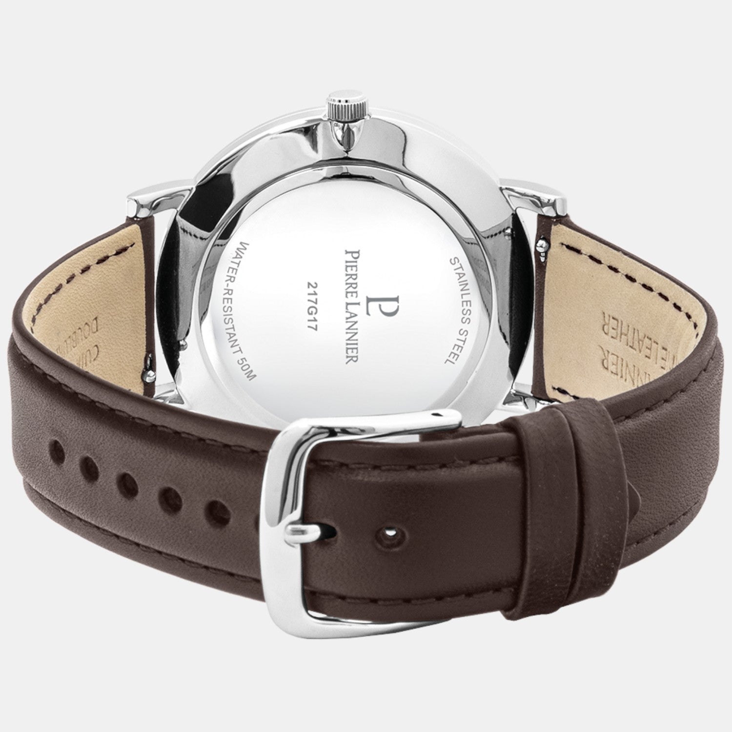 Essential Men Quartz Green Dial Analog Leather Watch 217G174