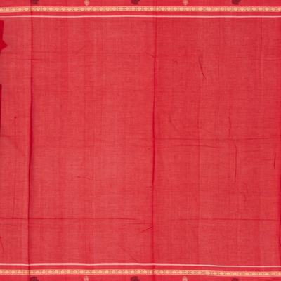 Dark Blue Orissa Cotton Saree With Mango Motifs And Floral Butta