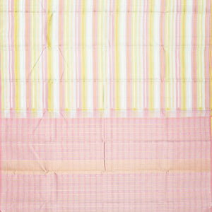 Multi Color Handloom Kanchipuram Silk Saree With Stripes