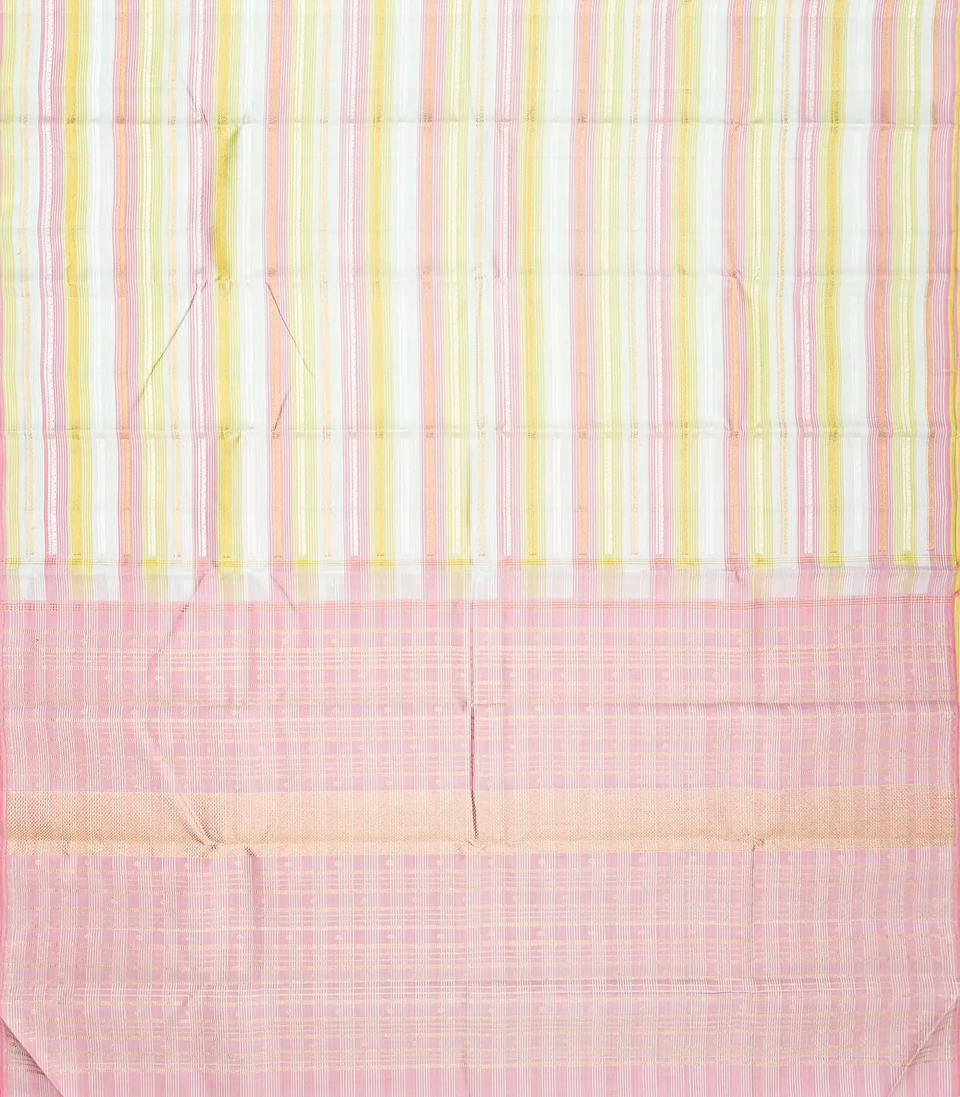 Multi Color Handloom Kanchipuram Silk Saree With Stripes