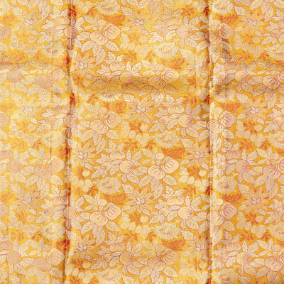 Orange jacquard pure silk half saree,jaal dhavani,contrast jacquard blouse & border of thilakam,muthu,mayil & mayil kann