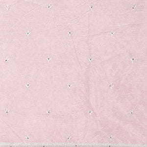 Pink artsilk halfsaree, contrast embroidered border,embroidered blouse & scallop embroidered dhavani