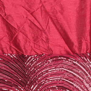Borderless red sequins embroidered designer saree