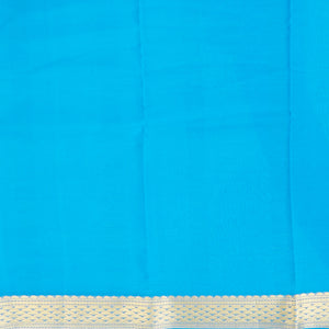 Green plain design mysore silk saree, contrast traditional zari design border