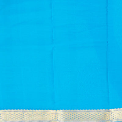 Green plain design mysore silk saree, contrast traditional zari design border