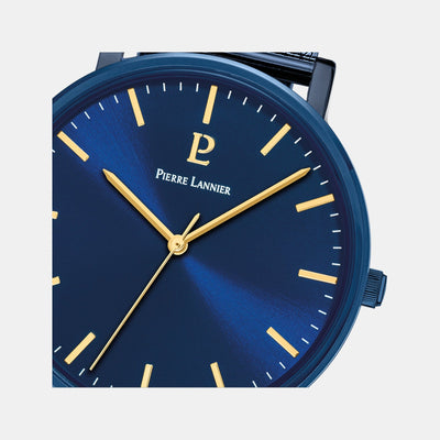 Essential Men Quartz Blue Dial Analog Mesh Watch 218F466