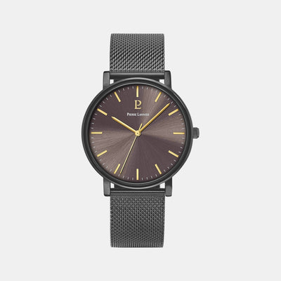 Essential Men Quartz Grey Dial Analog Mesh Watch 218F499