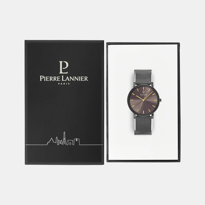 Essential Men Quartz Grey Dial Analog Mesh Watch 218F499