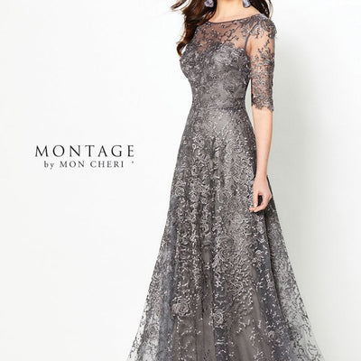 Montage 219976 Long Lace A Line Mother of the Bride Dress