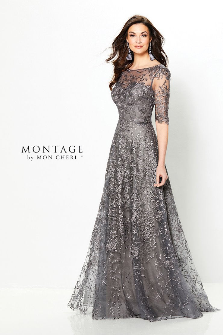 Montage 219976 Long Lace A Line Mother of the Bride Dress