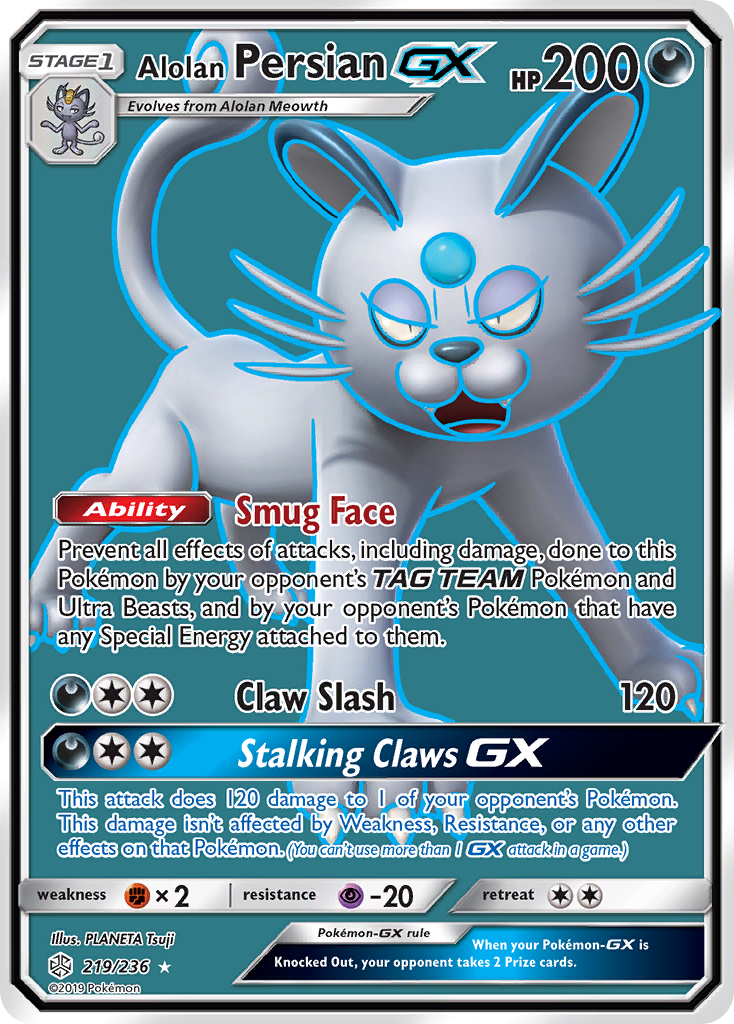Alolan Persian-GX - 219/236 - Rare Ultra