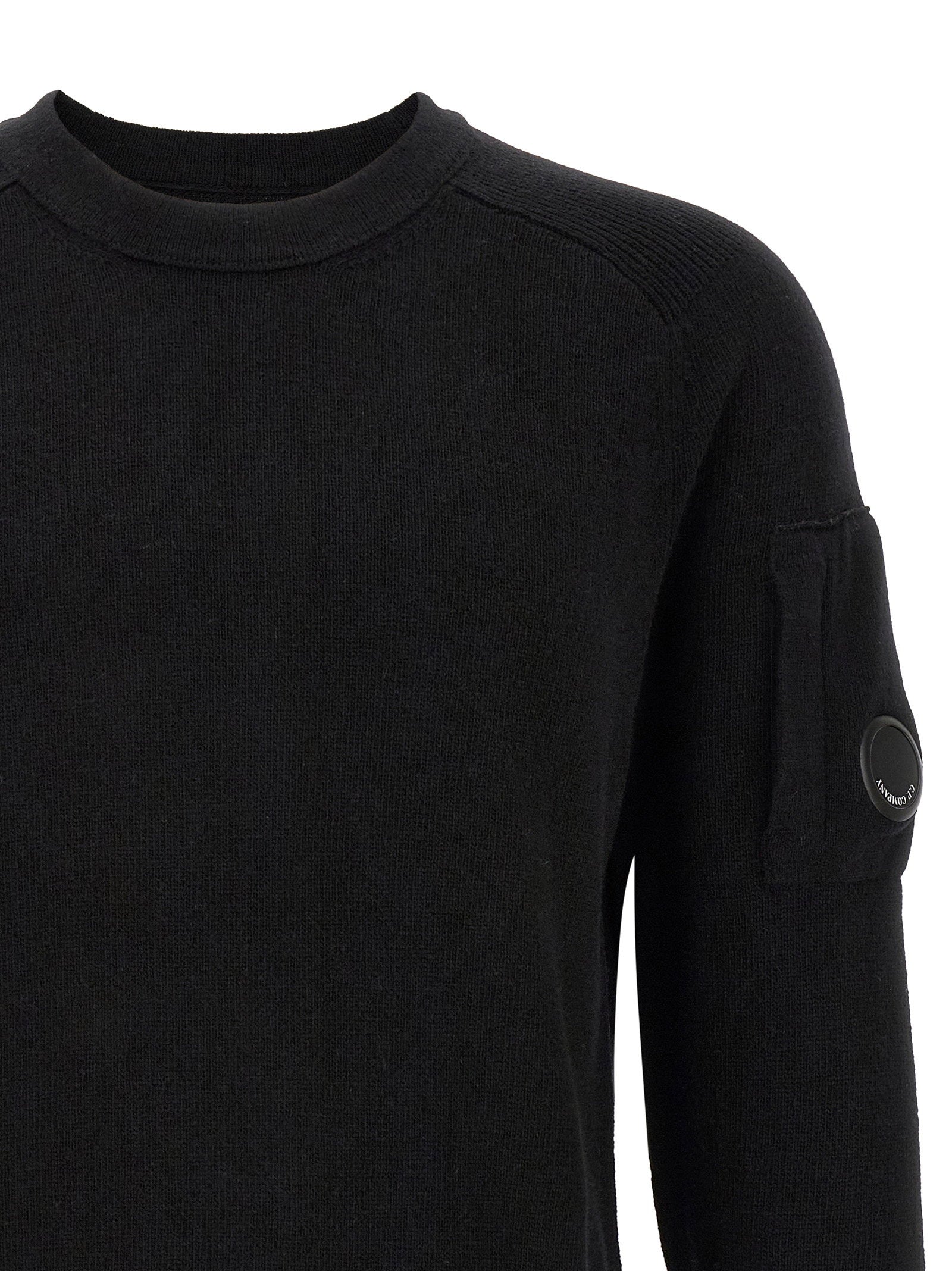 C.p. Company Lambswool Grs Sweater With Lens Detail