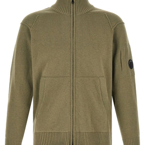 C.p. Company Lambswool Grs Cardigan With Lens Detail