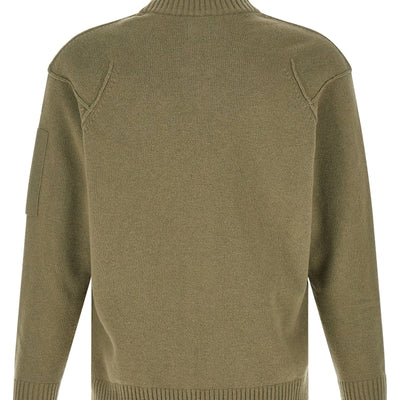C.p. Company Lambswool Grs Cardigan With Lens Detail