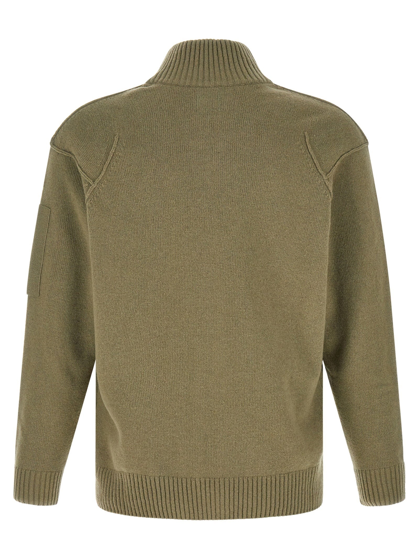 C.p. Company Lambswool Grs Cardigan With Lens Detail