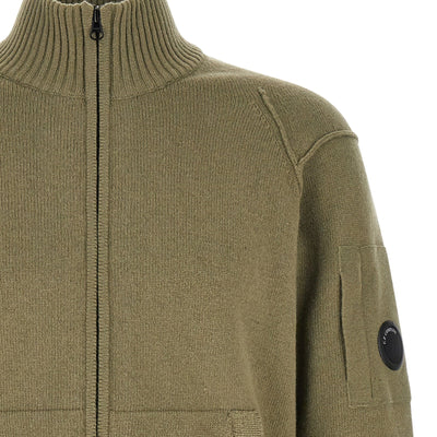 C.p. Company Lambswool Grs Cardigan With Lens Detail