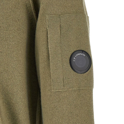 C.p. Company Lambswool Grs Cardigan With Lens Detail