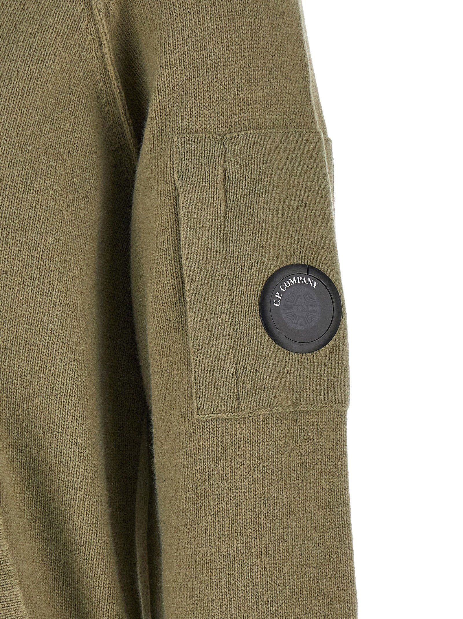 C.p. Company Lambswool Grs Cardigan With Lens Detail
