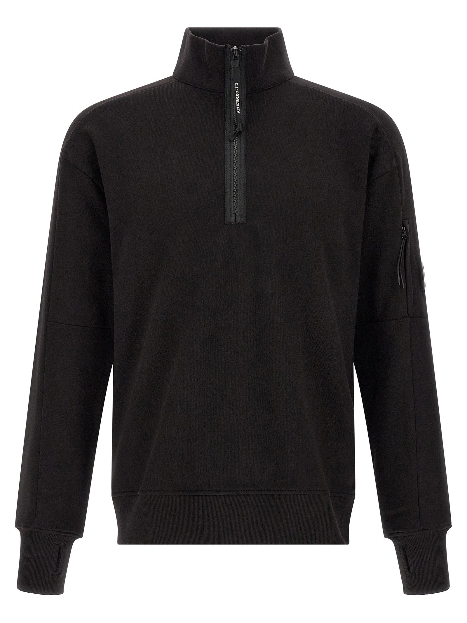 C.p. Company Diagonal Raised Fleece  Sweatshirt And Lens Detail