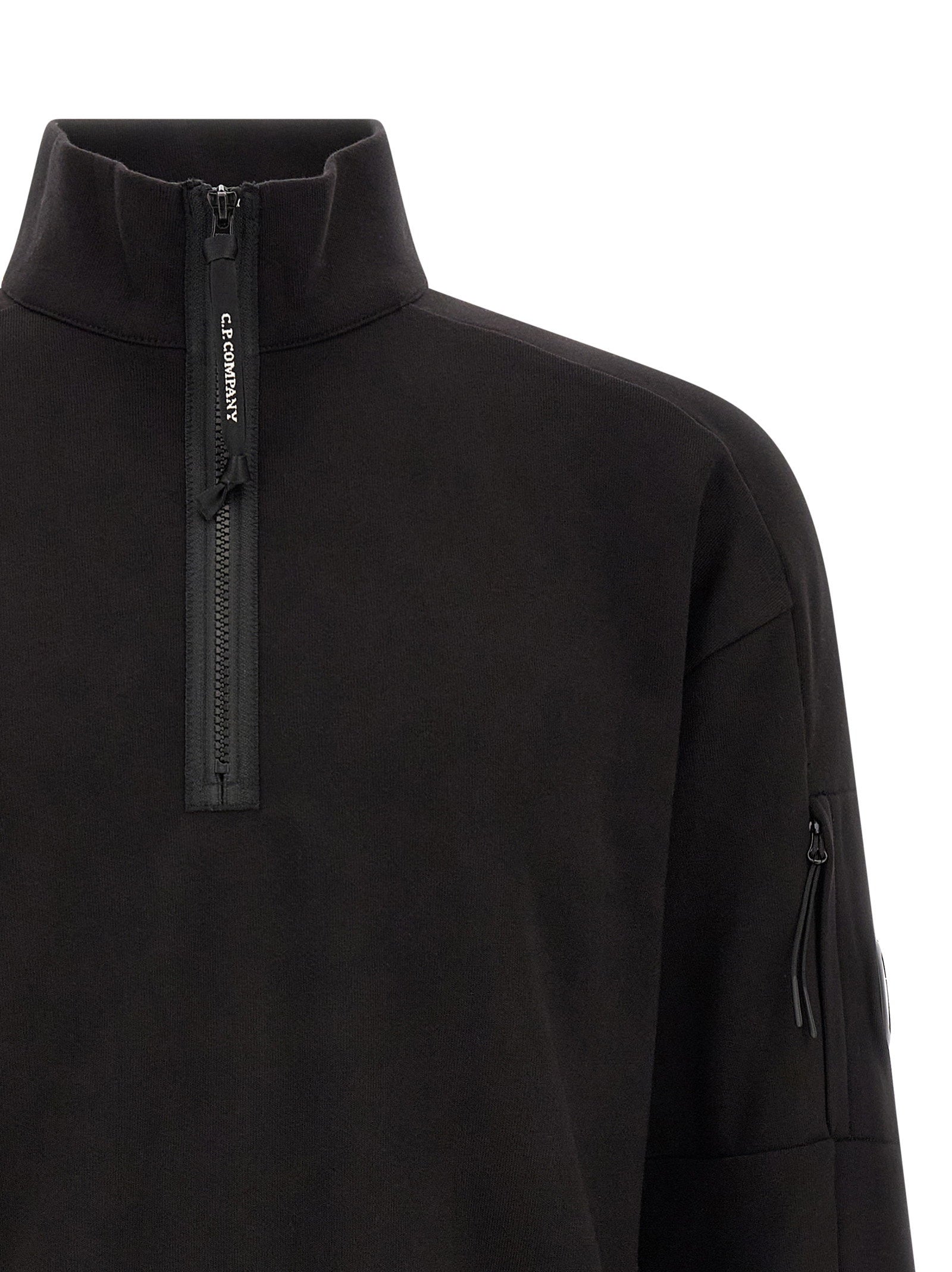 C.p. Company Diagonal Raised Fleece  Sweatshirt And Lens Detail