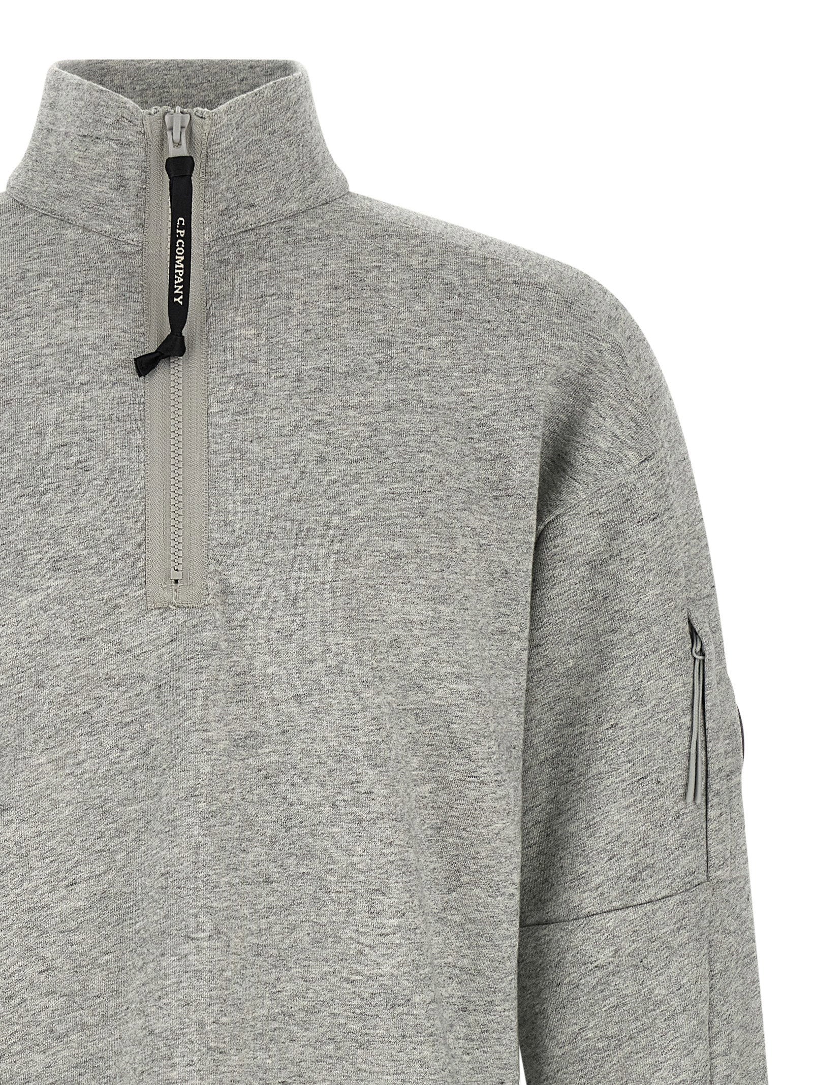 C.p. Company Diagonal Raised Fleece  Sweatshirt And Lens Detail