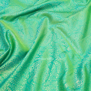 Green Golden Work Without Border Pure Kanjivaram Silk Saree