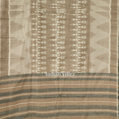 Light Brown Odisha Ikat Sambalpuri Pure Cotton Saree