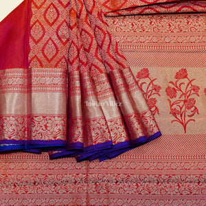 Pink With Silver Body Work Pure Kanjivaram Silk Saree