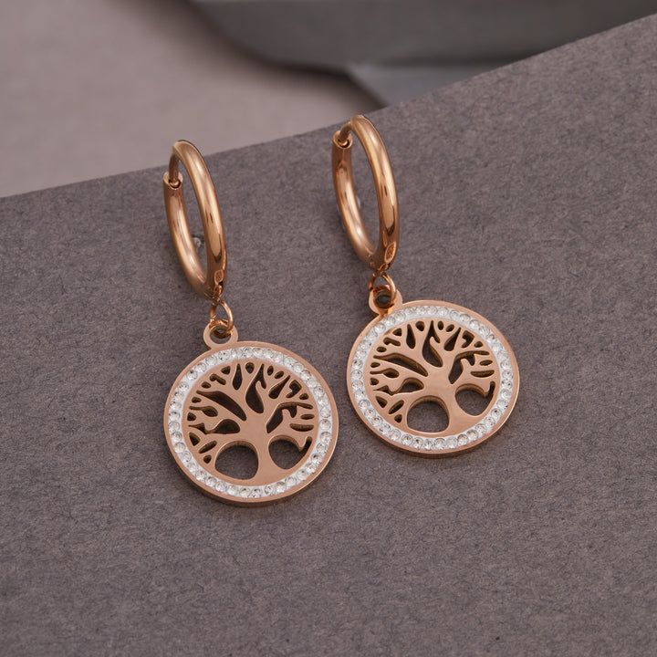 Life Tree Diamond Earrings For Women