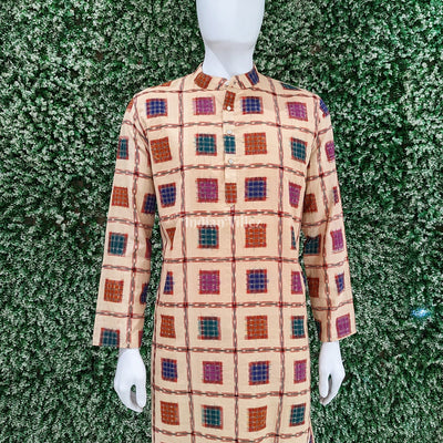 Macaroon Ashwini Design Sambalpuri Ikat Cotton Kurta For Men