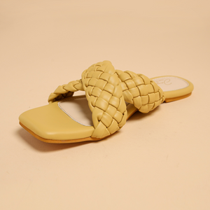 Blazing Yellow Braided Flats