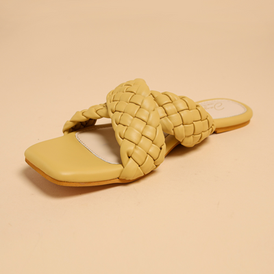 Blazing Yellow Braided Flats