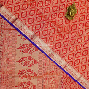 Pink With Silver Body Work Pure Kanjivaram Silk Saree