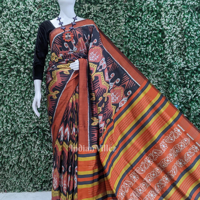 Maroon with Multicolor Cambodian inspired Designer Contemporary Silk Saree