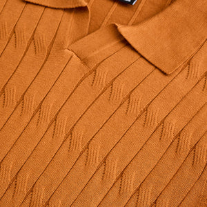Mustard Knitted Polo T-Shirt