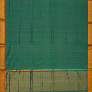 Sea Green Mangalagiri Cotton Saree With Stripes & Zari Border